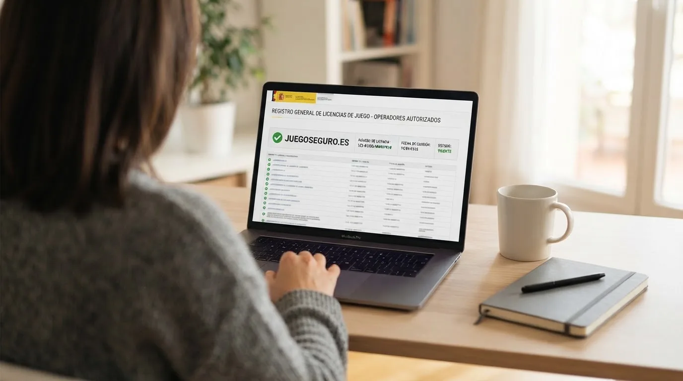 Captura del registro público de operadores con licencia de la DGOJ donde se verifica el dominio .es