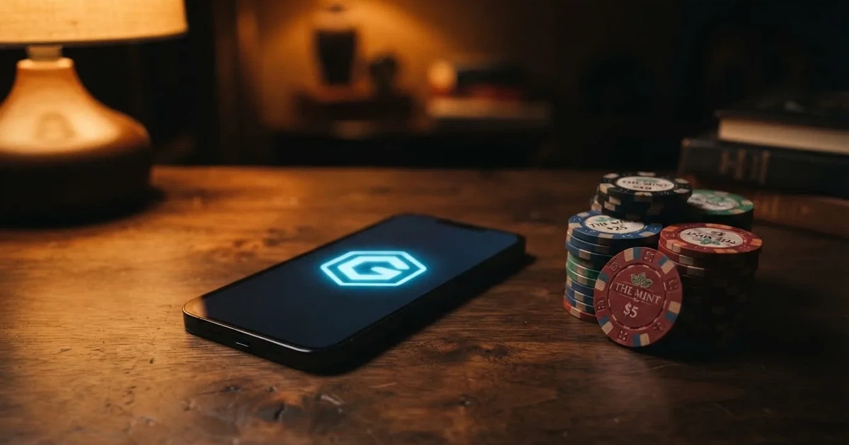 Cartera digital con el logotipo de Ethereum sobre un fondo que evoca el juego online, sin marca de casino visible