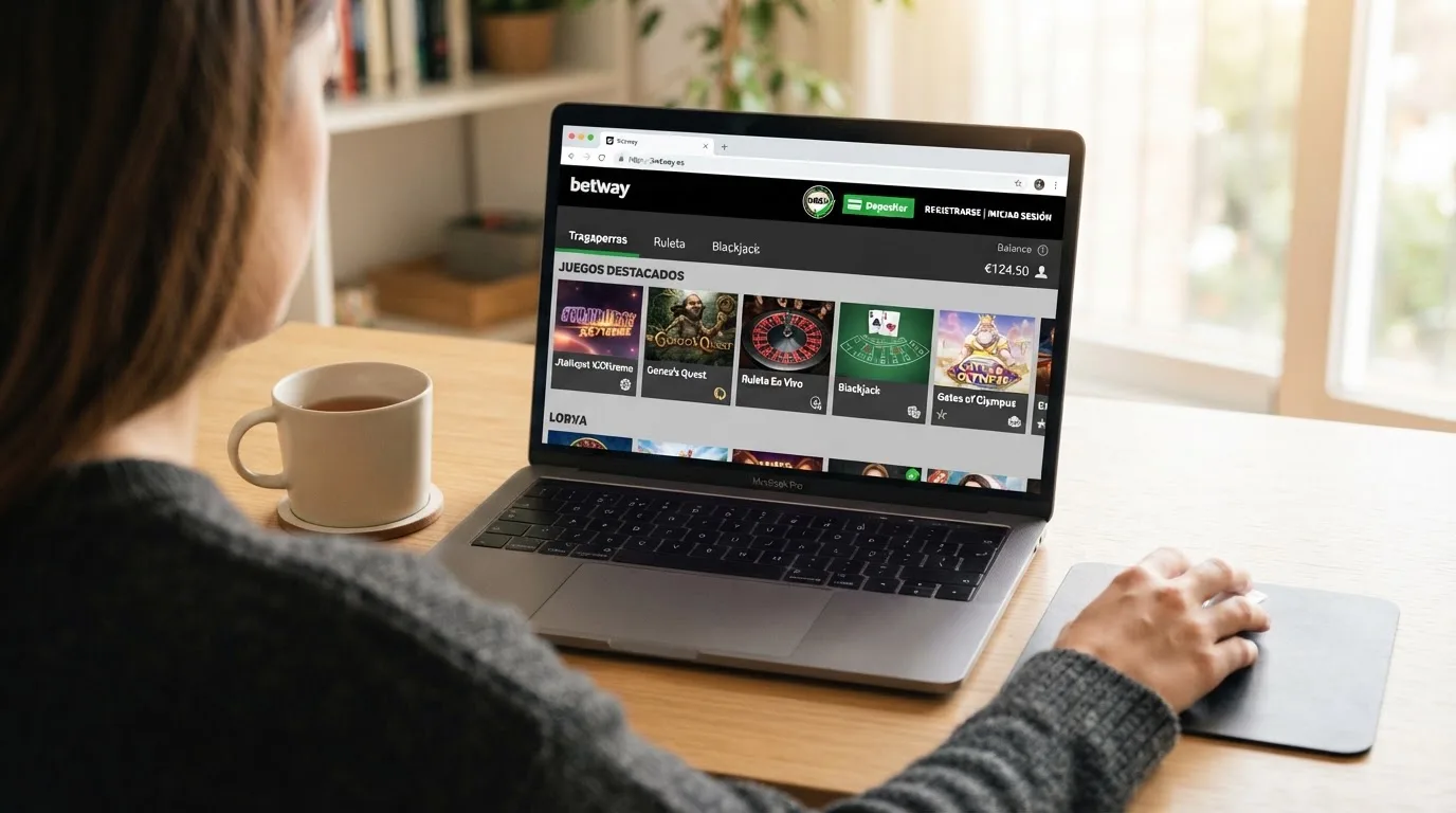 Pantalla de un casino online español mostrando el sello de la DGOJ y el dominio .es en la barra del navegador